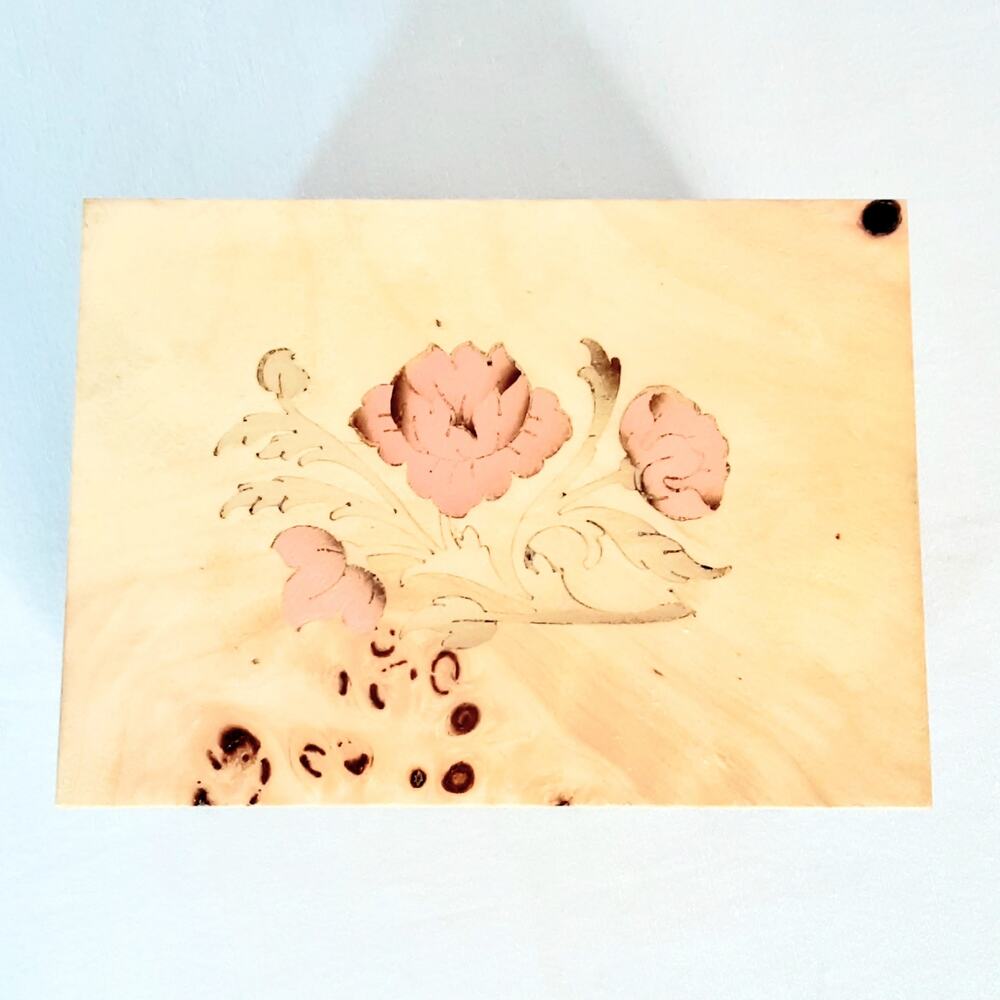 Reuge Hand Made Italian Music Box (Does Not Play) Floral Wood Inlay